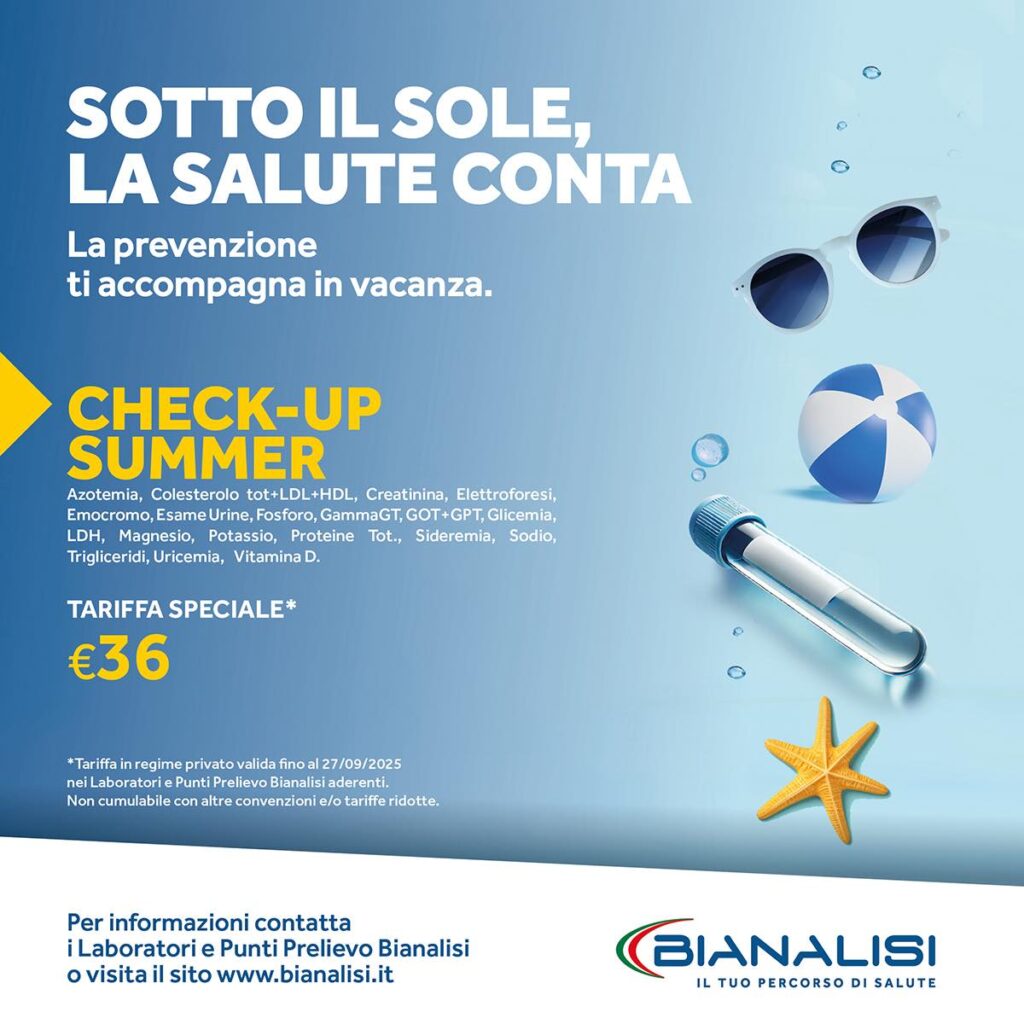 check up summer analisi del sangue con Bianalisi