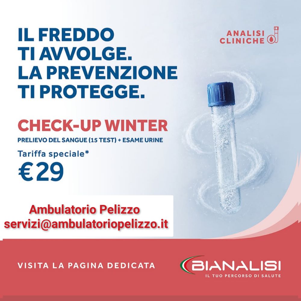 Check up Winter con analisi del sangue ed esame delle urine per la prevenzione della salute in inverno