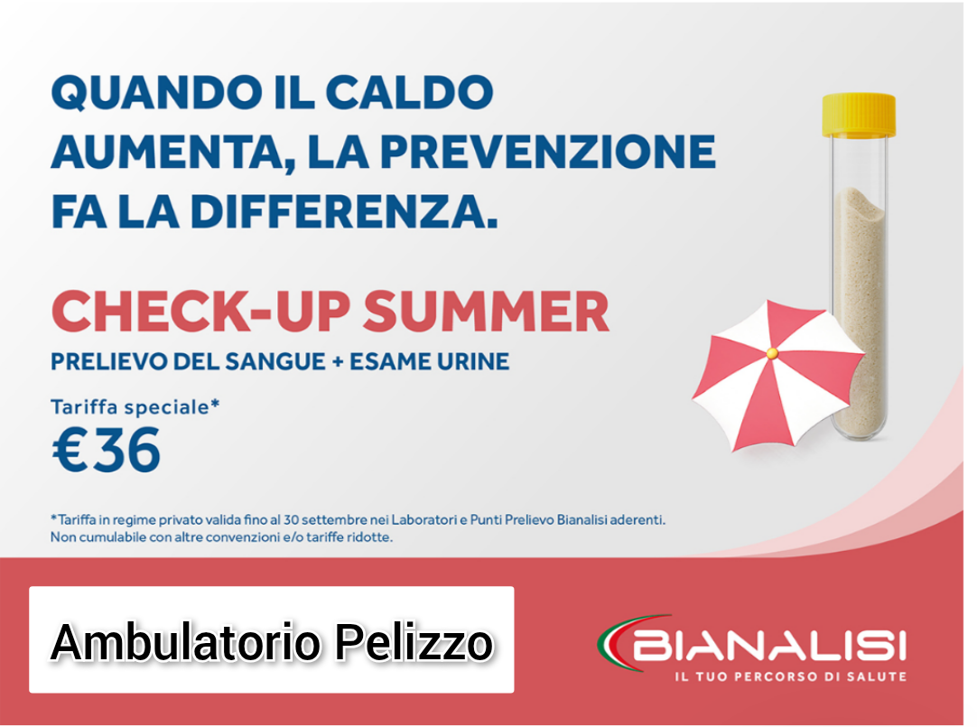 check up summer analisi del sangue e esame delle urine per l'estate