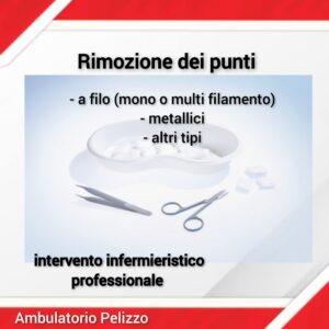la rimozione dei punti con intervento infermieristico
